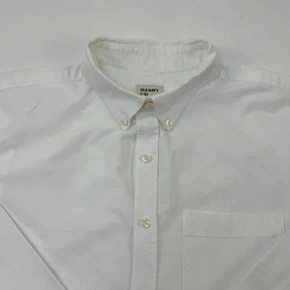 Old Navy Men's Regular Fit Oxford Shirt Stretch White, Long Sleeve, XL - Picture 4 of 14